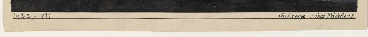 Detail 6: Annual number and title on the mount in Fright of a Girl